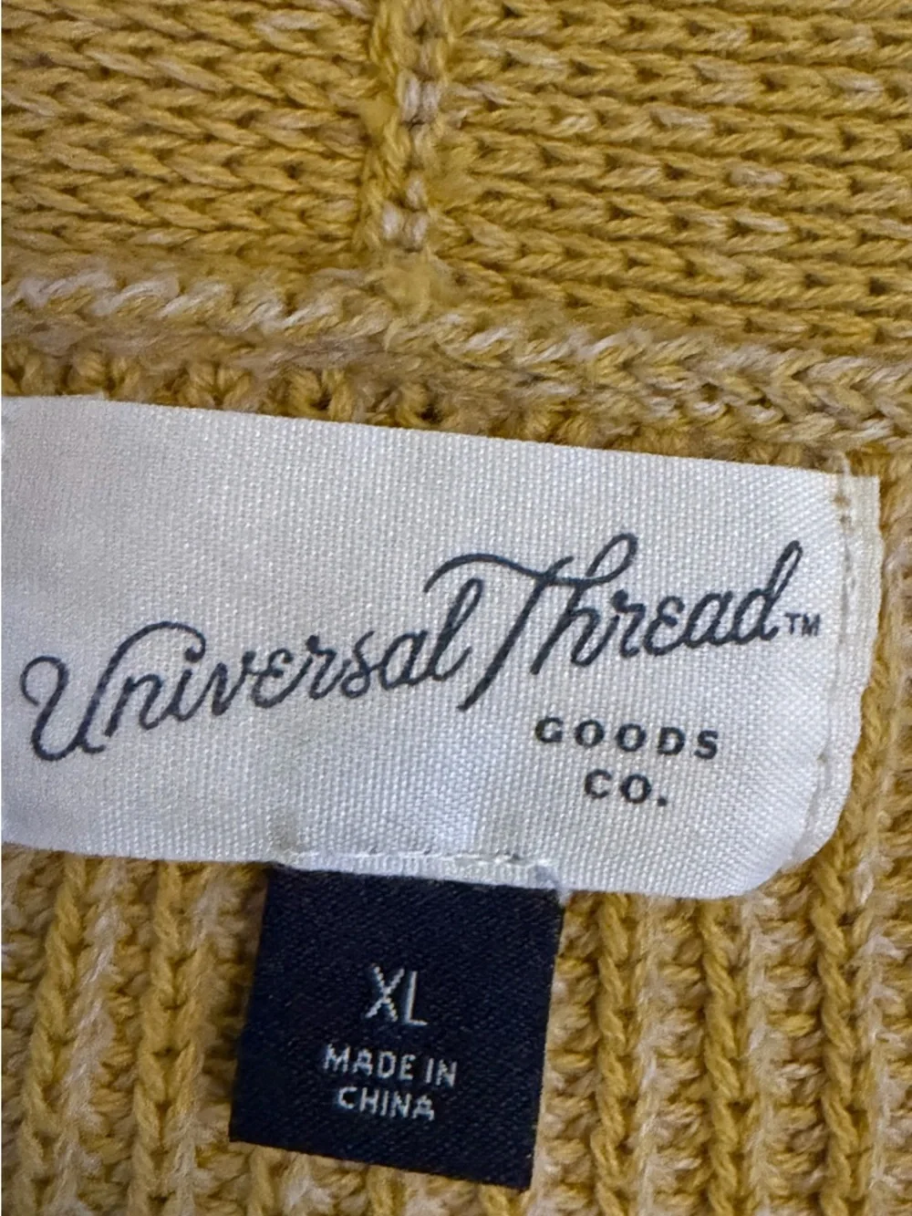 Universal Thread Mustard Yellow Open-Front Knit Cardigan - Picture 4 of 4
